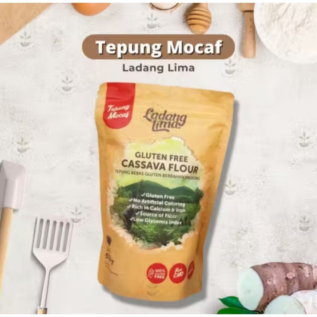 Ladang Lima Tepung Singkong APF 500gr - Tepung Mocaf Mokaf Ladang Lima