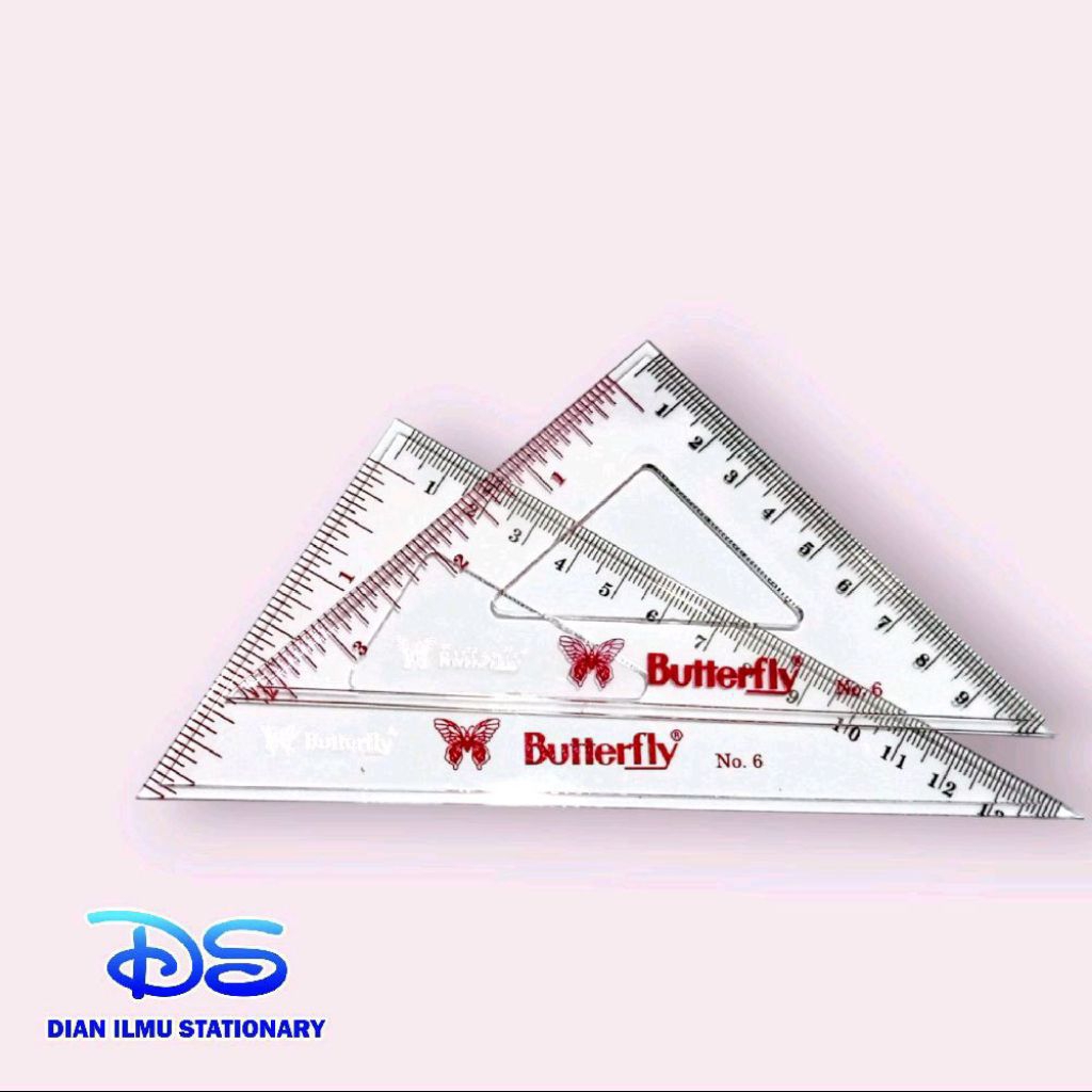 Penggaris Segitiga Butterfly No 6 | Penggaris Set Segitiga Cocok Untuk Pelajar Mahasiswa Teknik Dan 