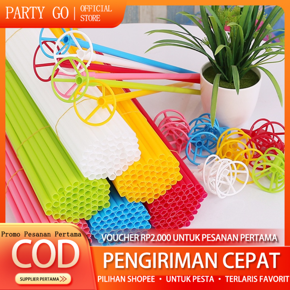 Stik Balon Gede/Stik Balon Kecil/Stik Balon Karet/Stik Balon Souvenir (50pcs)
