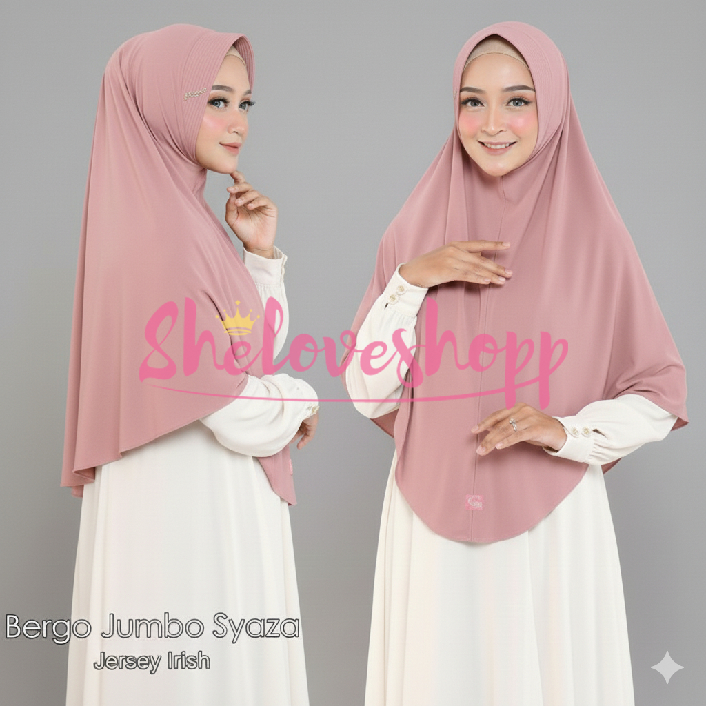 SHELOVESHOPP HIJAB INSTAN KHIMAR KIMIKEY SYAZA BERGO JUMBO PREMIUM ORIGINAL KIMIKEY ORI HIJAB BERGO 