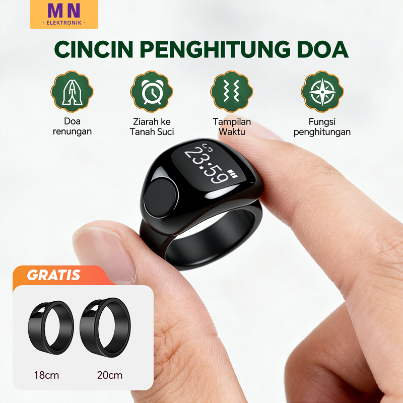 Zikr Ring Tasbih Digital Bluetooth IQIBLA Ring | Smart Iqibla Cincin Tasbih Digital untuk Zikr