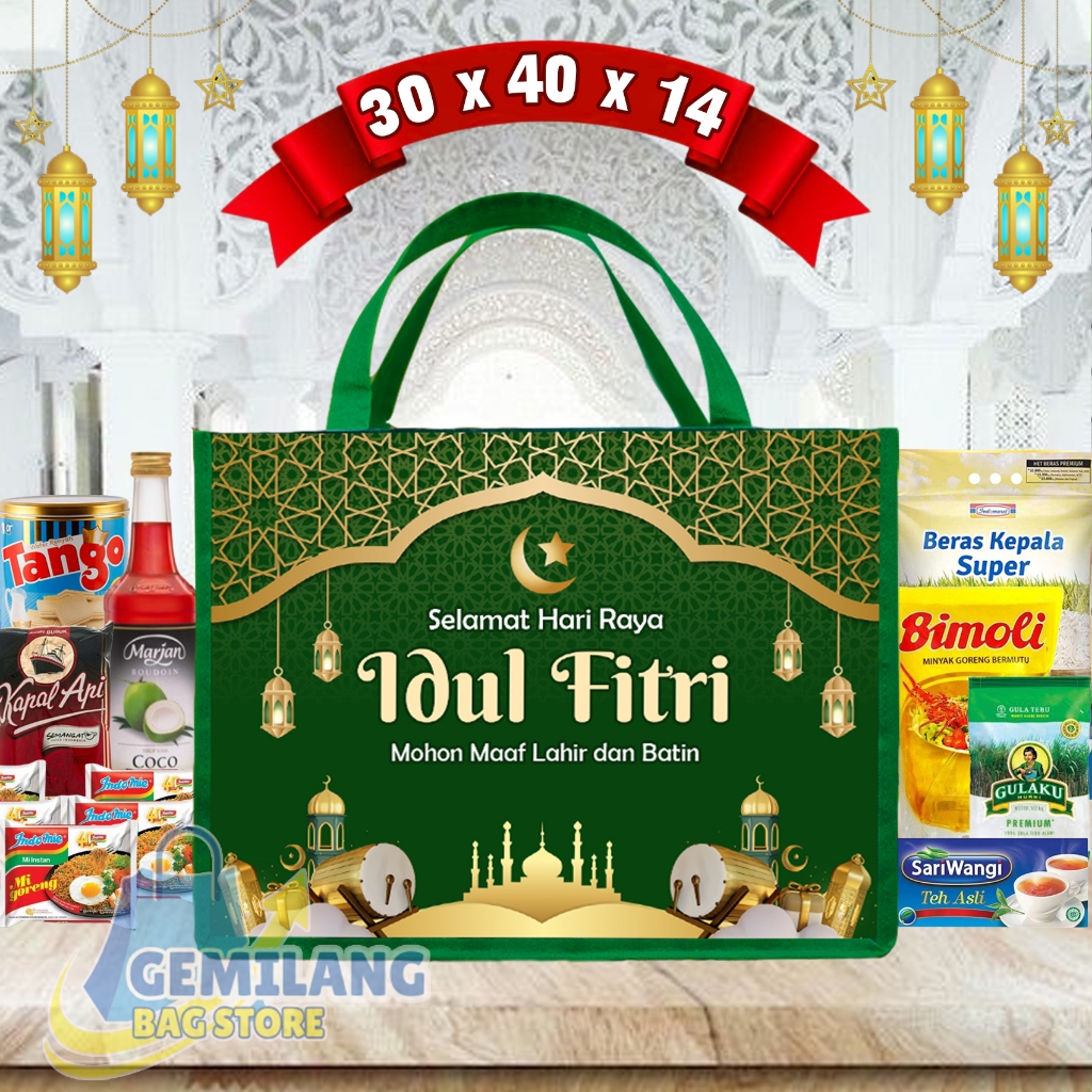 Ready Stok Tas Lebaran Jumbo  Spunbond Tebal Tas Bingkisan Lebaran Tas Parcel Hari Raya Idul Fitri T