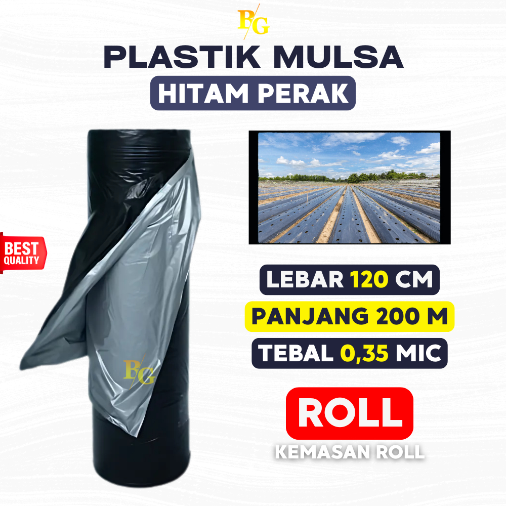 Plastik Mulsa Lebar 120 Cm 1 Roll Plastik Mulsa Hitam Perak
