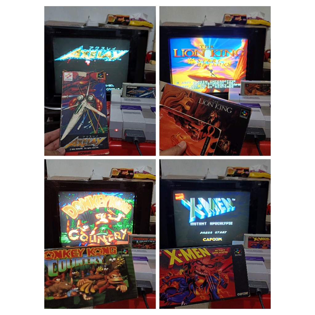 Kaset Super Nintendo, Game Axelay, Lion King, X Men Apocalypse
