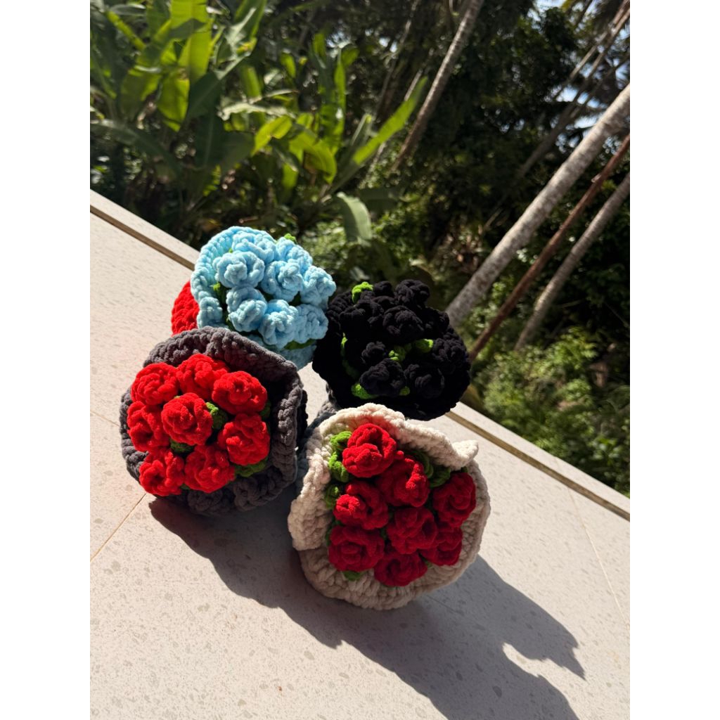 [Bisa Custom] Bouquet Rajut, Bouquet mawar, Bouquet Wisuda, Bouquet Valentine - Rose Bouquet Buket r