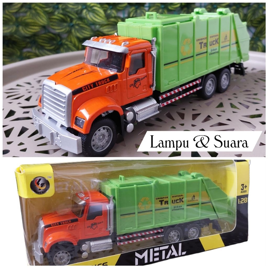 Diecast Truk Box Sampah Garbage Truck Semi Alloy