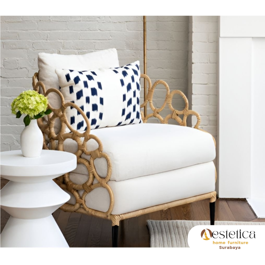 ELLA LOUNGE CHAIR / KURSI ROTAN /SOFA ROTAN / KURSI MALAS ROTAN By Aestetica Furniture Surabaya
