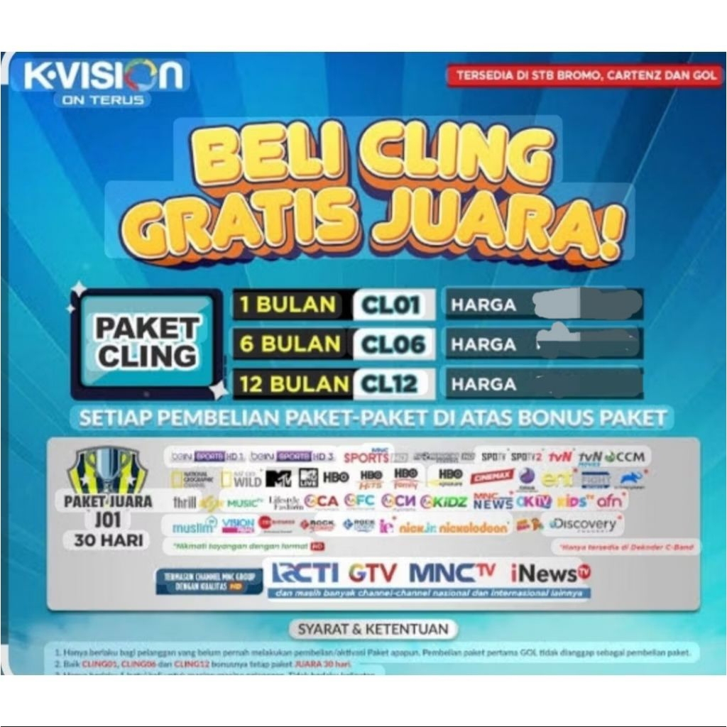 PROMO PAKET K vision 1 tahun Langsung aktif