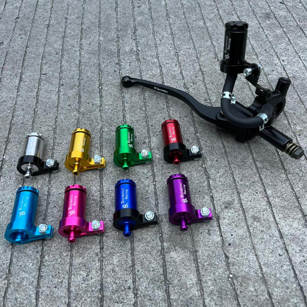 HANDLE MASTER REM KANAN + TABUNG MINYAK BONAMICI RACING INCLUDE BAUT SELANG BREKET MASTER REM MOTOR 
