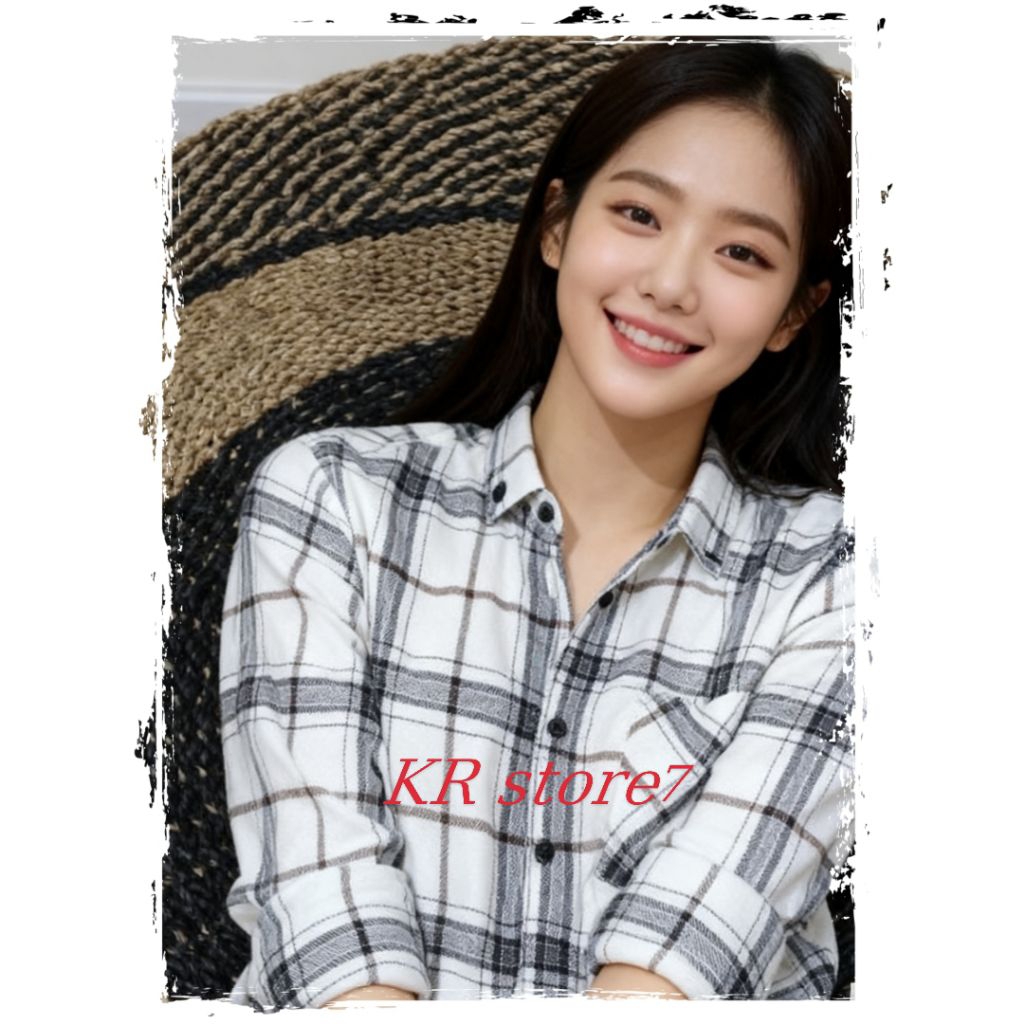Korean Style Kemeja Flanel Lengan Panjang Atasan Pria Wanita