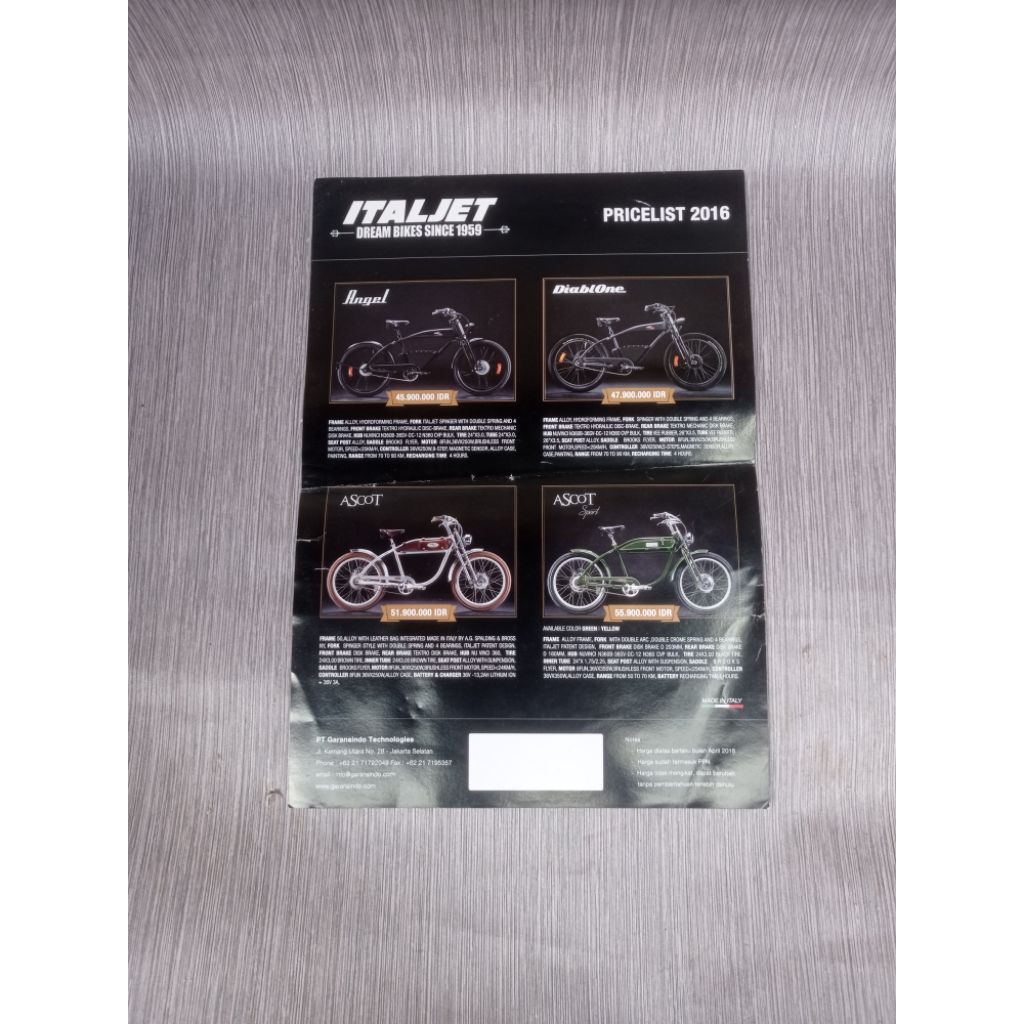 poster brosur iklan motor listrik retro sultan italjet