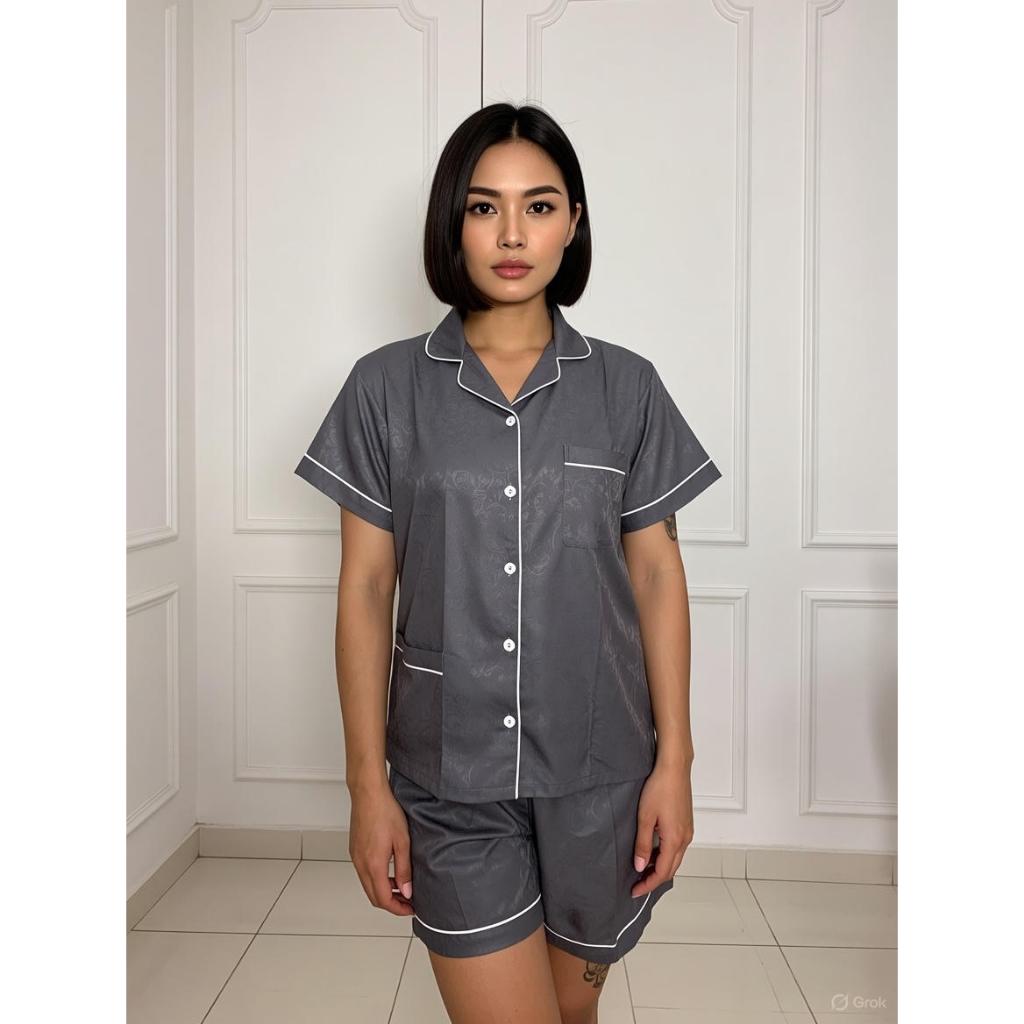 PIYAMA 1 SET EMBOS HP Wanita All Size