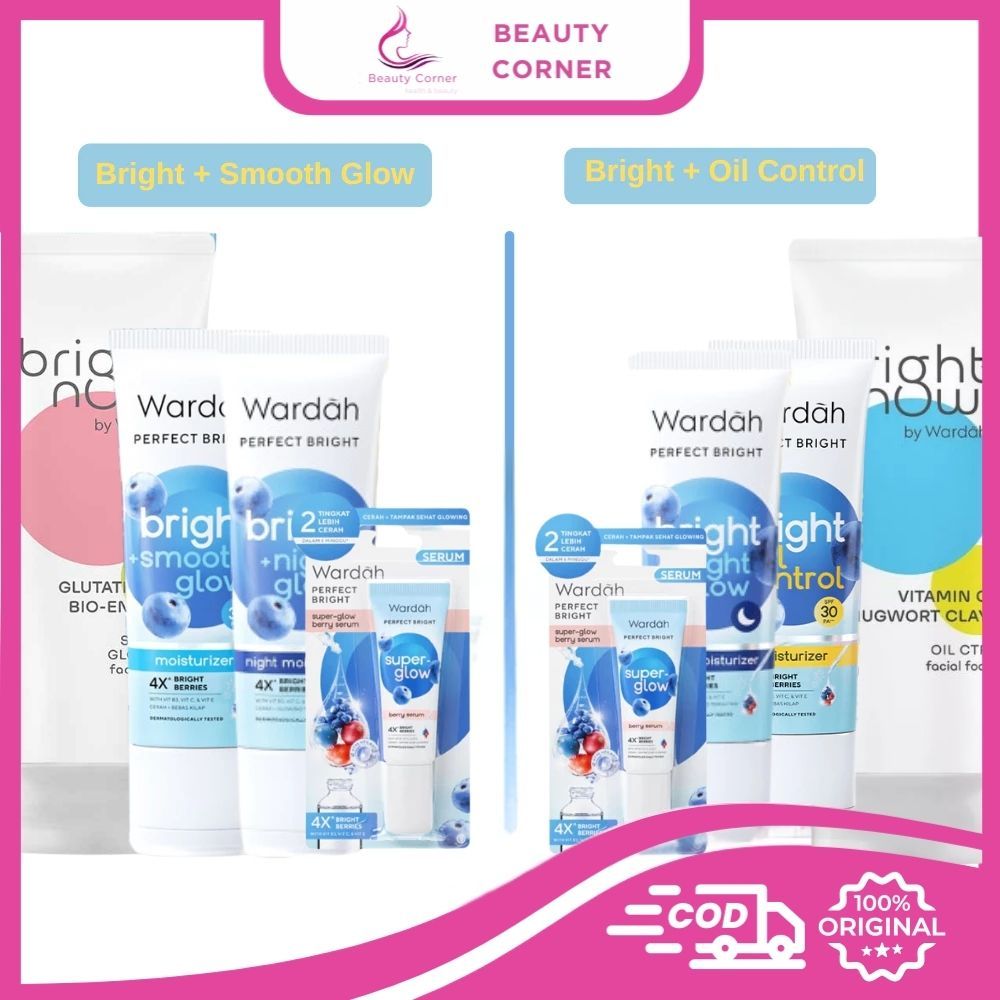 [PAKET 4PCS] Wardah Paket Perfect Bright | Creamy Foam 50ml | Moisturizer | Night Moisturizer 20ml |