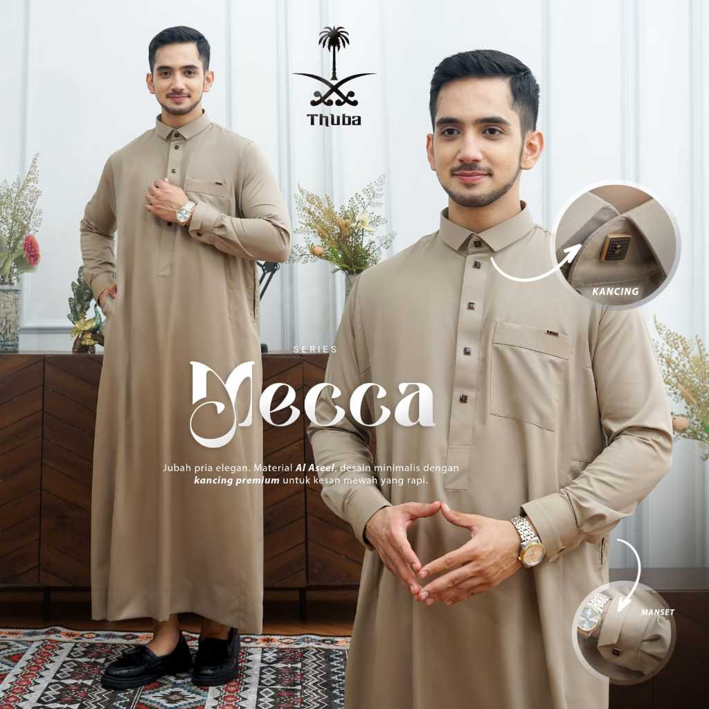 Thuba - Jubah Pria Premium - Jubah Pria Dewasa - Gamis Pria - MECCA Series | Thobe Gamis Dewasa | Al