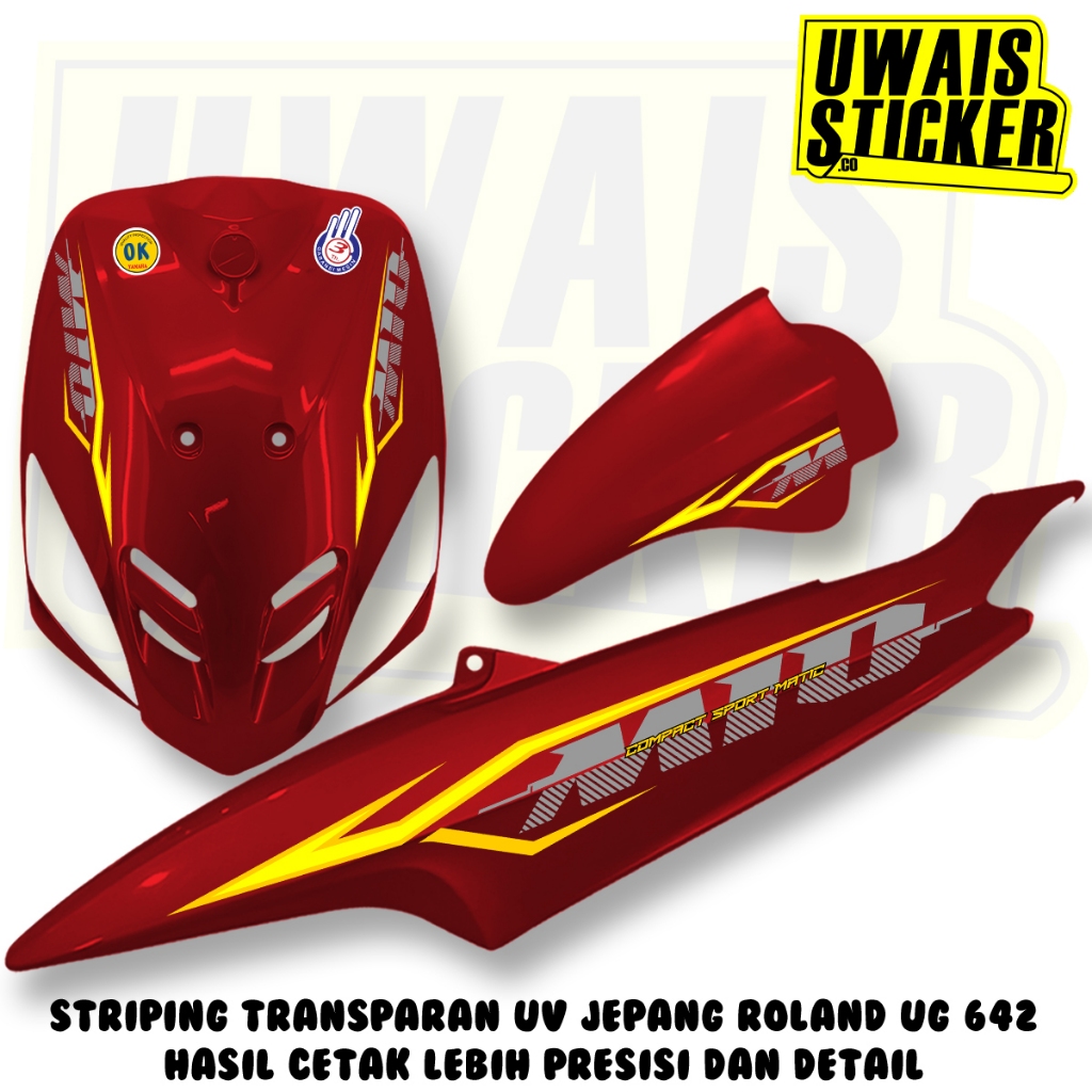 Sticker Yamaha Mio Sporty Striping Transparan Motif Variasi Mio Old Karbu 2008