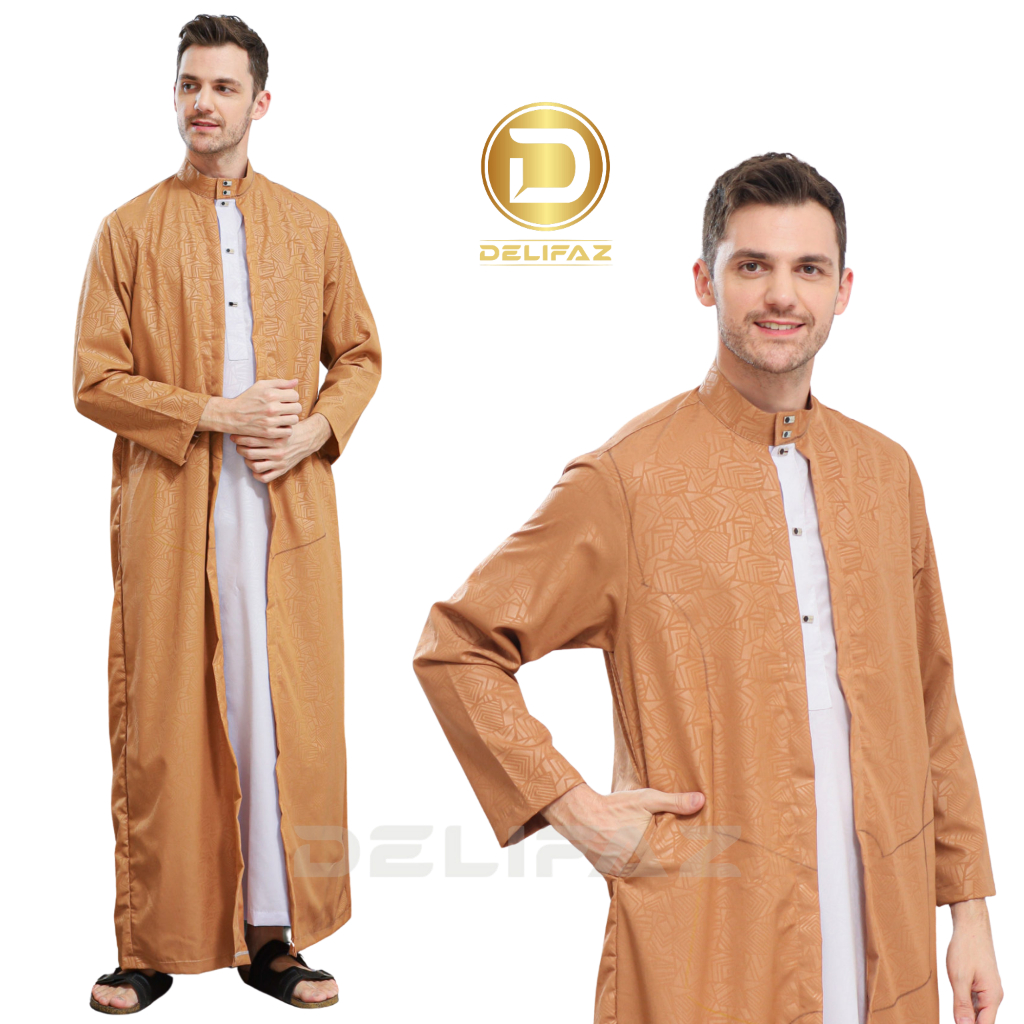 DELIFAZ - Gamis Jubah Pria Dewasa Lengan Panjang Bahan Katun Al Azhar - All Varian