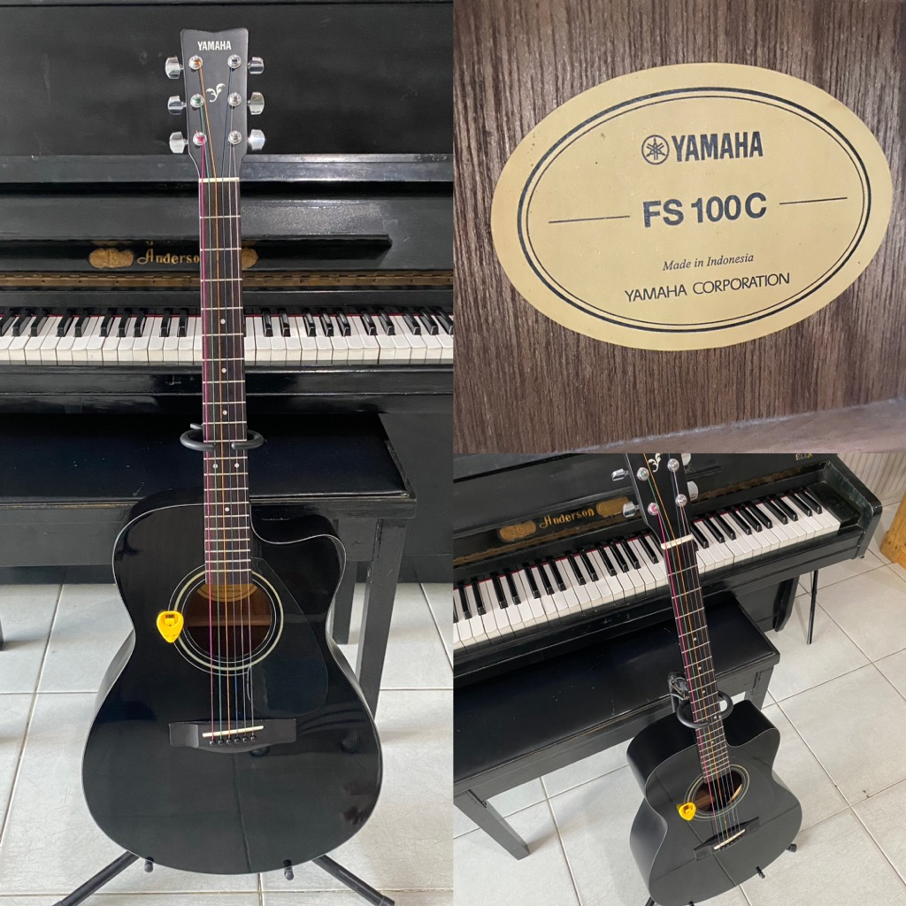 GITAR AKUSTIK SECOND ORIGINAL YAMAHA FS100C HITAM