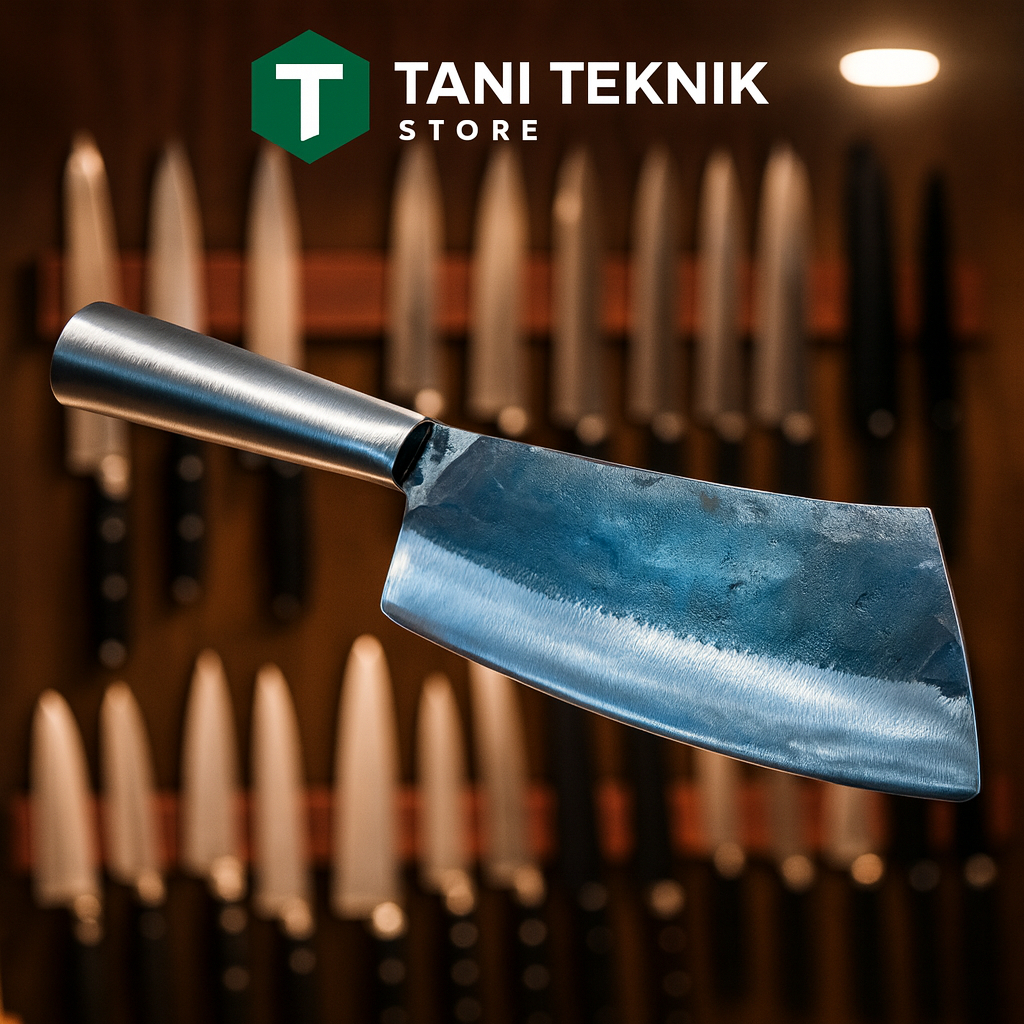 Pisau Dapur Baja Per Asli Super Tajam Tani Teknik Golok Daging Cacah Tulang
