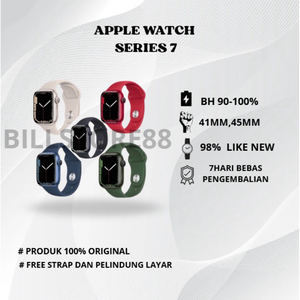 Apple Watch/iWatch Series 7 41MM/45MM S7 Second Original 100% Fullset Bergaransi Ex Internasional