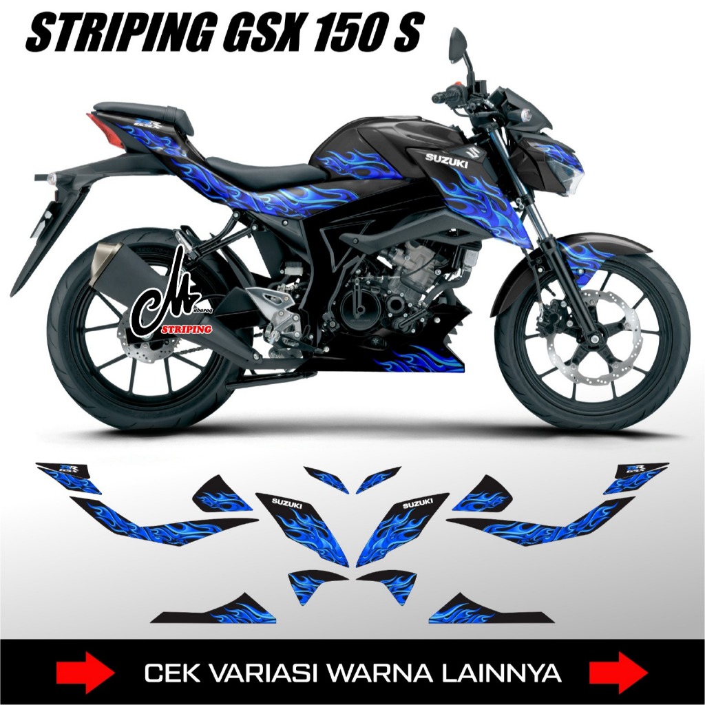 STRIPING GSX S 150 Api Custom / Sticker Motor SUZUKI GSX-S 150 / DECAL VARIASI MOTOR GSX 150 S