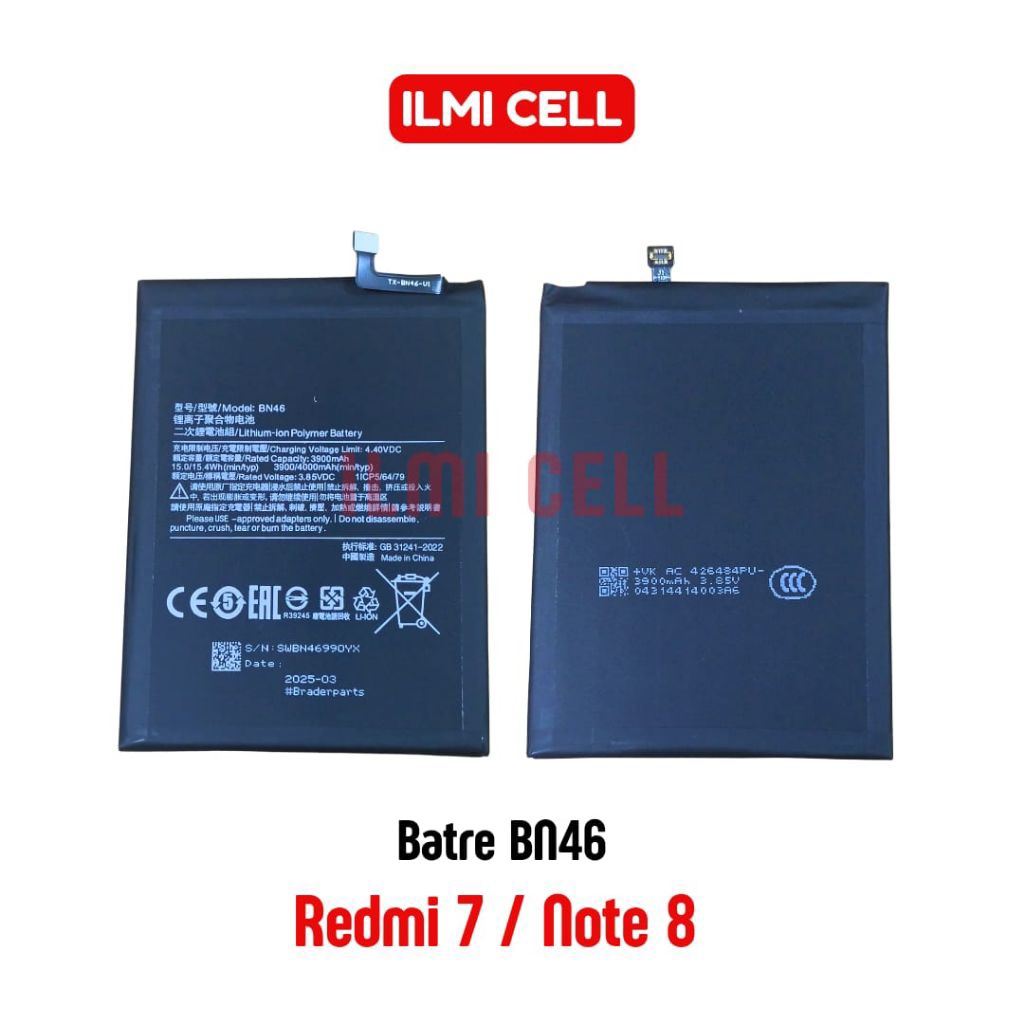 BATRE REDMI NOTE 8/ REDMI 7 BN46 ORI BRADER PARTS