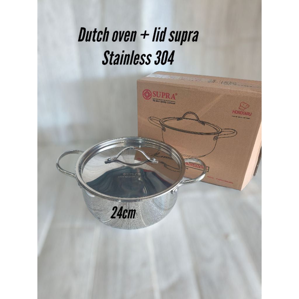 SUPRA Panci Stainless Steel SUS 304 Dutch Oven 24 Cm Professional Series