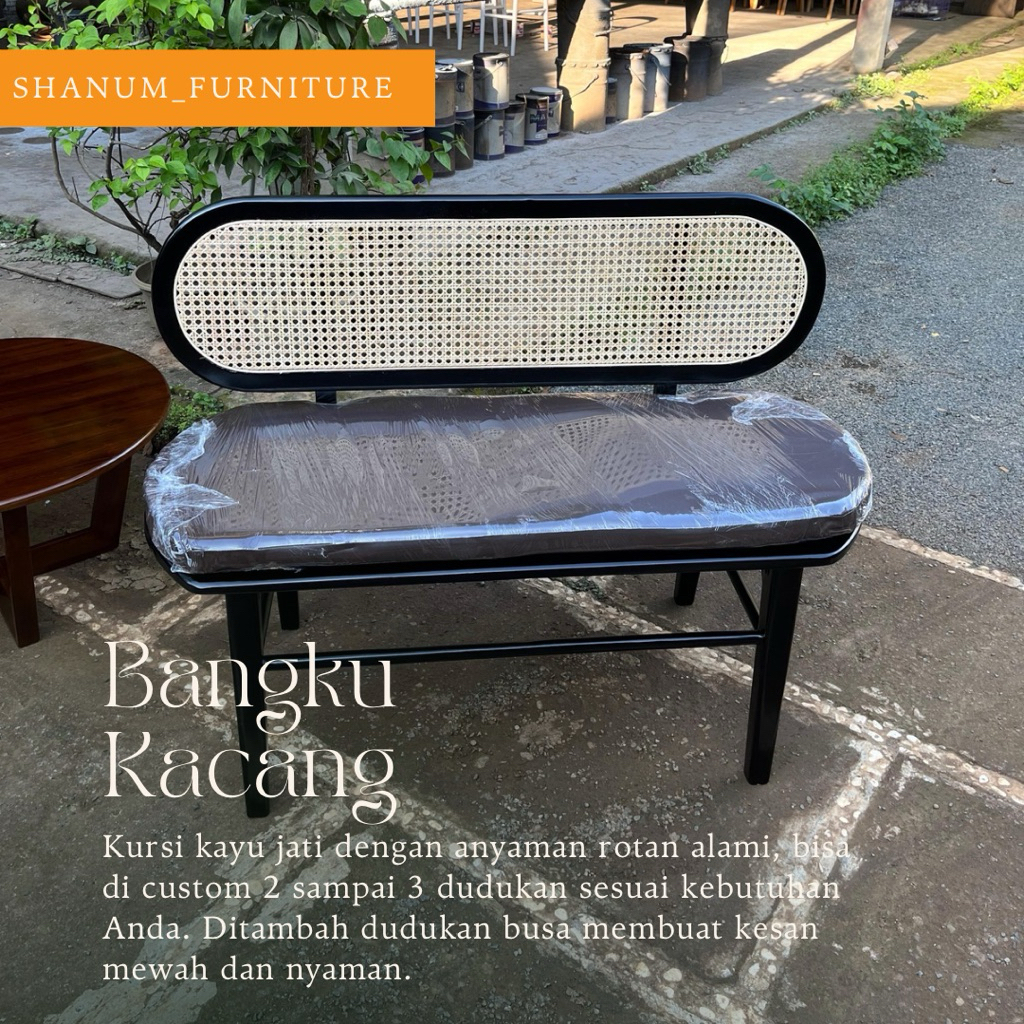bangku kacang bangku rotan bangku sandaran rotan bangku teras bangku rotan