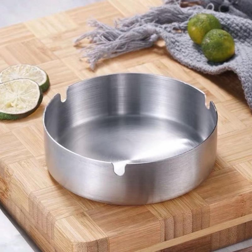 Diskon ASBAK STAINLESS STEEL TEBAL BESAR / HIGH QUALITY ASHTRAY DIAMETER 8CM 10CM 12CM / ASBAK KAFE 