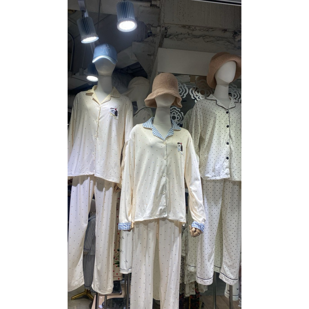 (Ready Stock) Piyama Polkadot Warm Series – Soft Cozy Wear (BKK Desember)