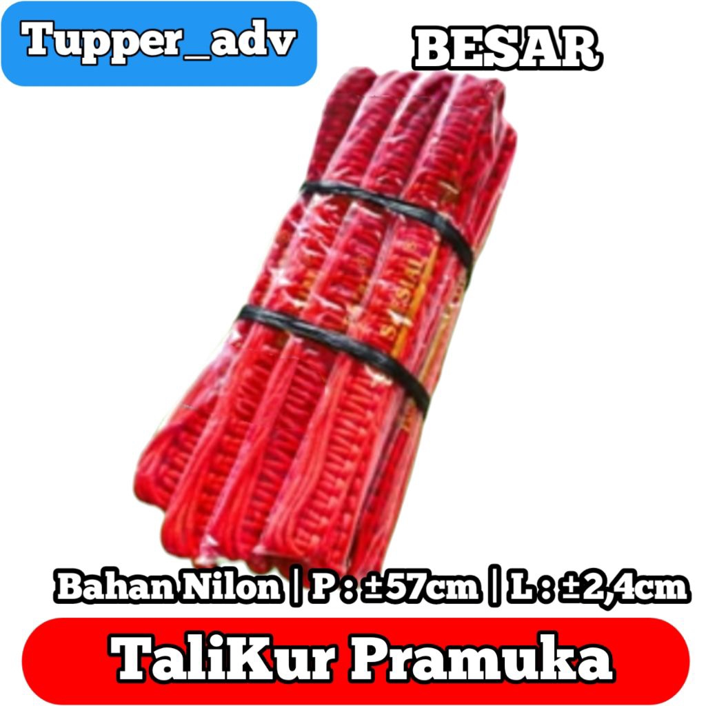 1Kodi Tali Pluit Pramuka MERAH (PENGGALANG) BESAR / Talikur Pramuka BESAR MERAH / Tali Peluit Pramuk