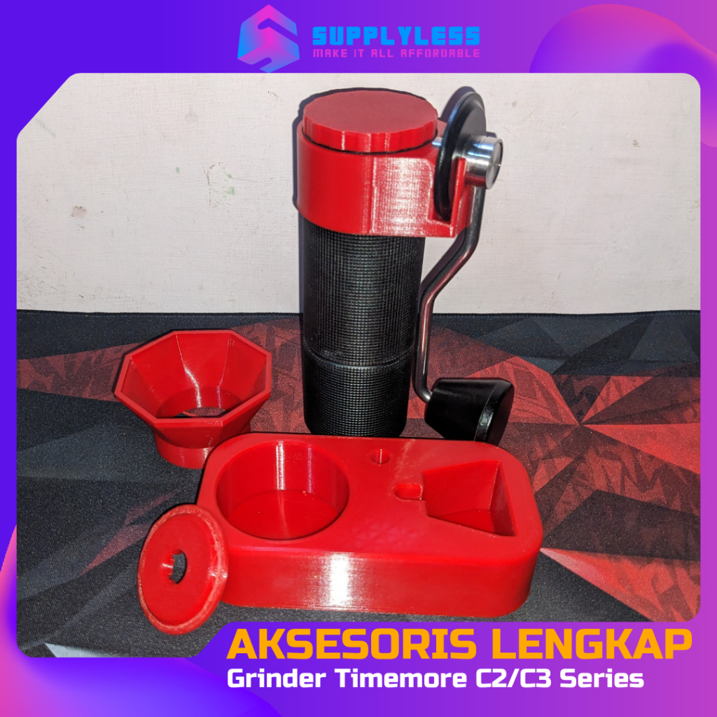 Aksesoris Lengkap Grinder Timemore C2/C3 Chestnut C2/C3 | Stand Holder/Crank Holder/Travel Cap/Funne