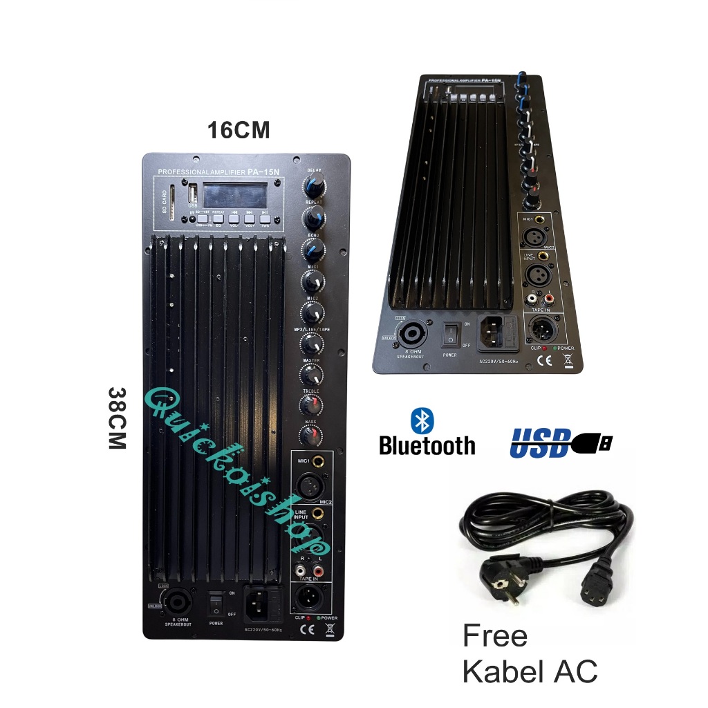 Modul speaker / power kit Delay , Repeat , echo , BT , USB plat 1638