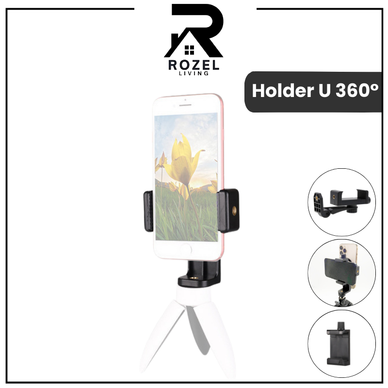 ROZEL Holder HP Tripod Smartphone Mount 360 Portrait Dan Landscape Holder HP Tripod Mount 360 Baut L