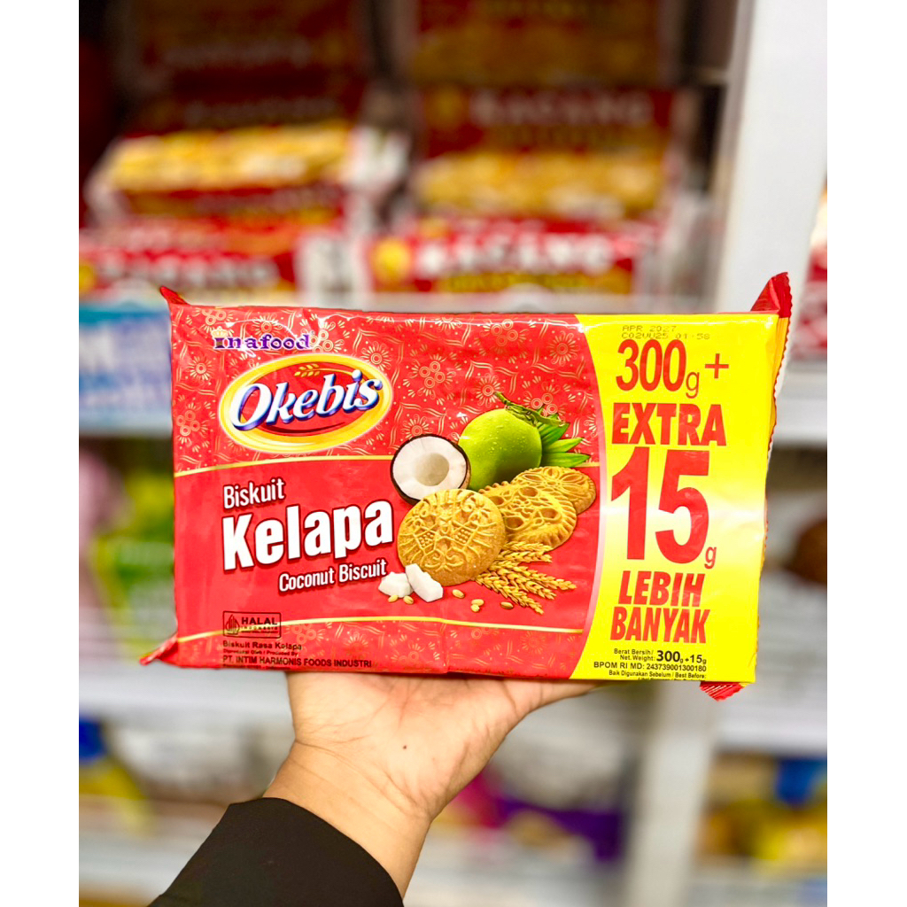 OKEBIS KELAPA MERAH 300gr(1karton)/OKEBIS KELAPA/OKEBIS ROMA KELAPA/OKEBIS ASUL ASUL