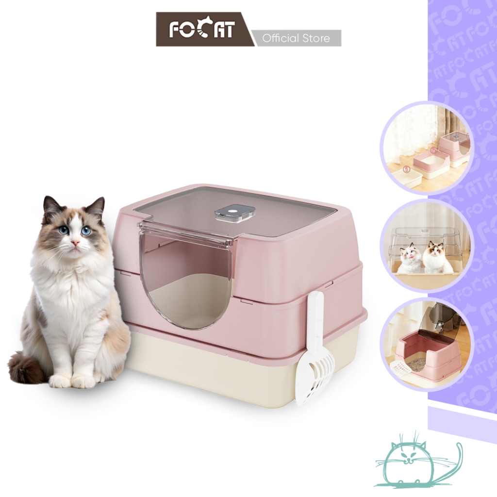 FOCAT Cat Litter Box Kucing Tertutup M29A Pet Litter Box/Bak Pasir Kucing Anjing GRATIS Sekop Pasir