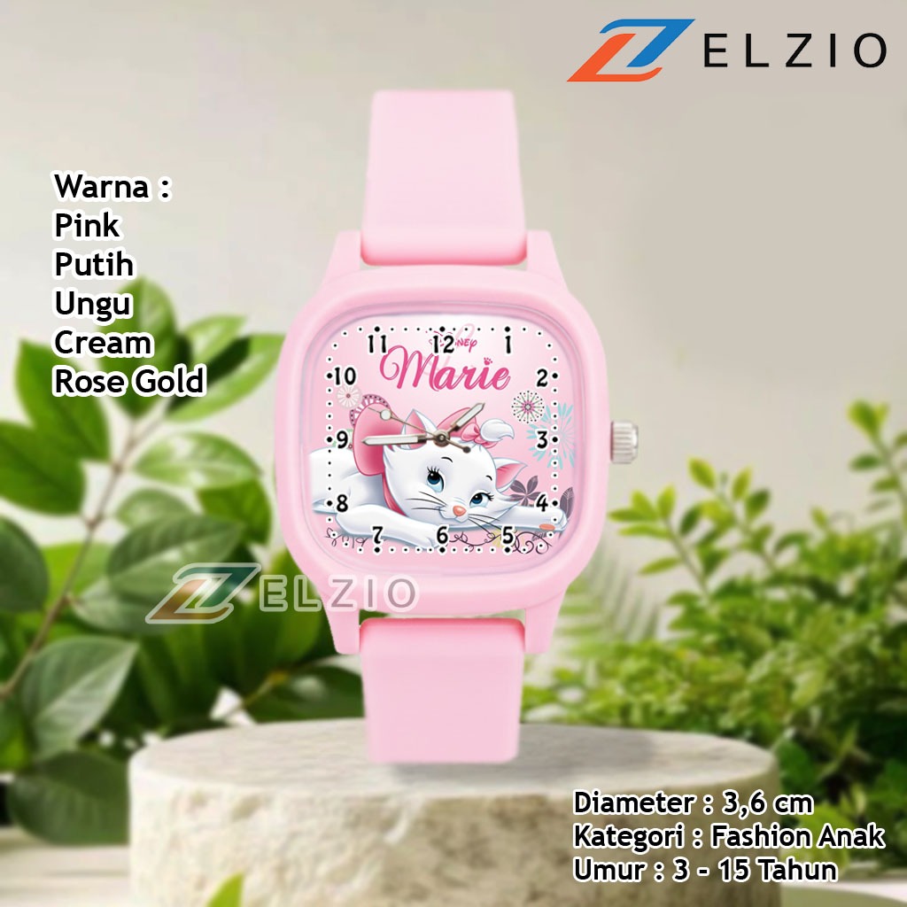 Jam Tangan Fashion Anak Cewek Karakter Marie the Cat Favorit Terbaru