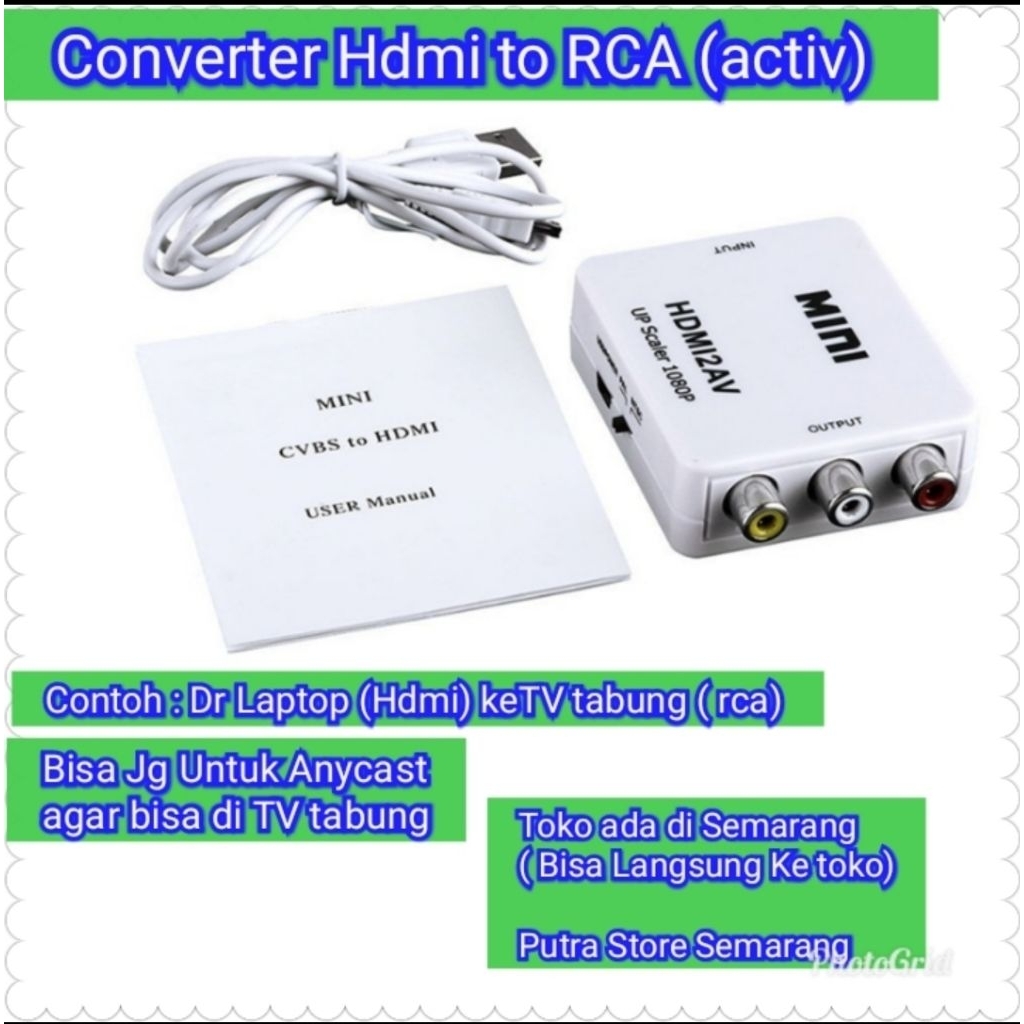 Converter Hdmi to Rca active Konverter Hdmi ke Rca