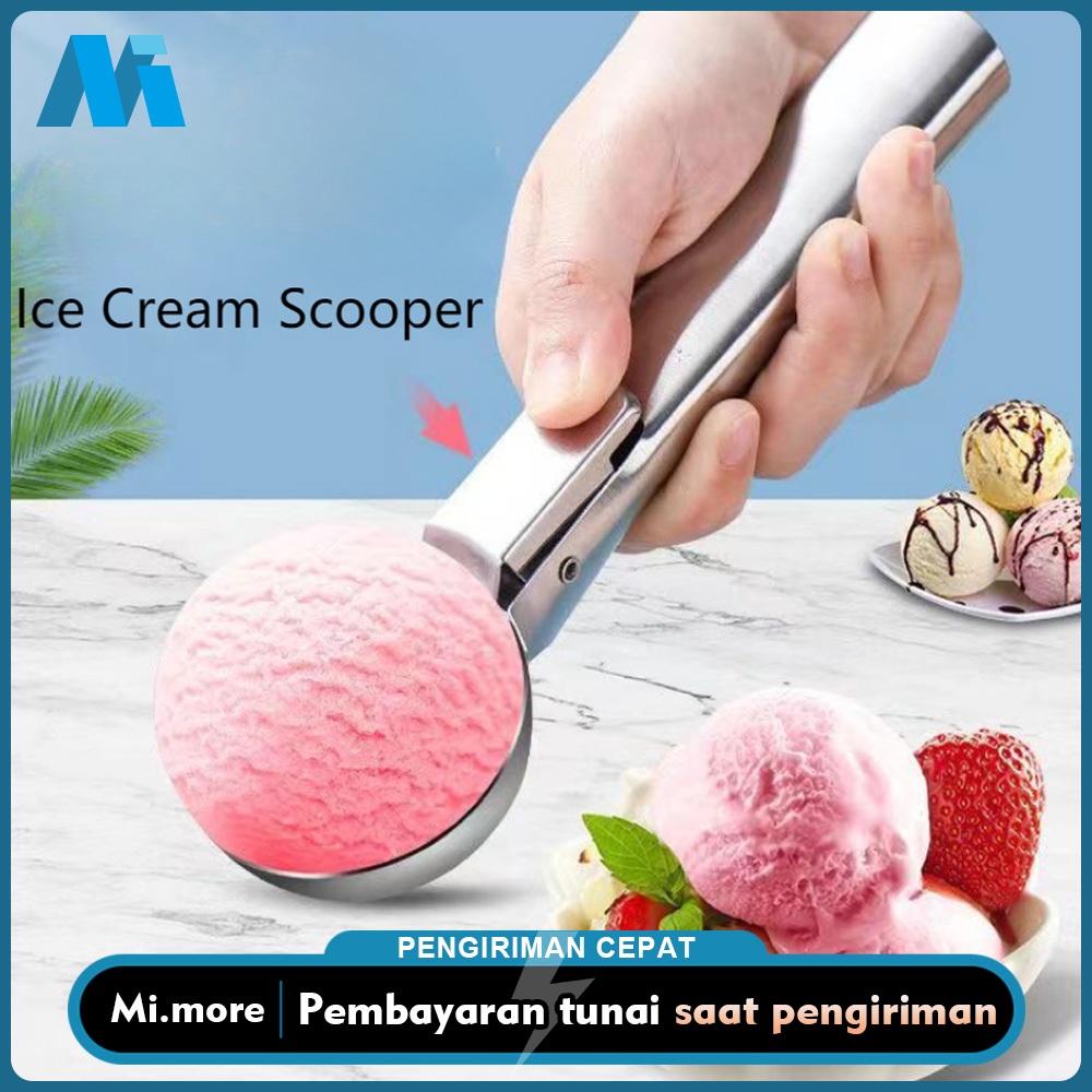 Mi.more Sendok Es Krim Stainless Steel Kecil/BesarSendok Es Krim Semangka Baller Sendok Buah Sendok 