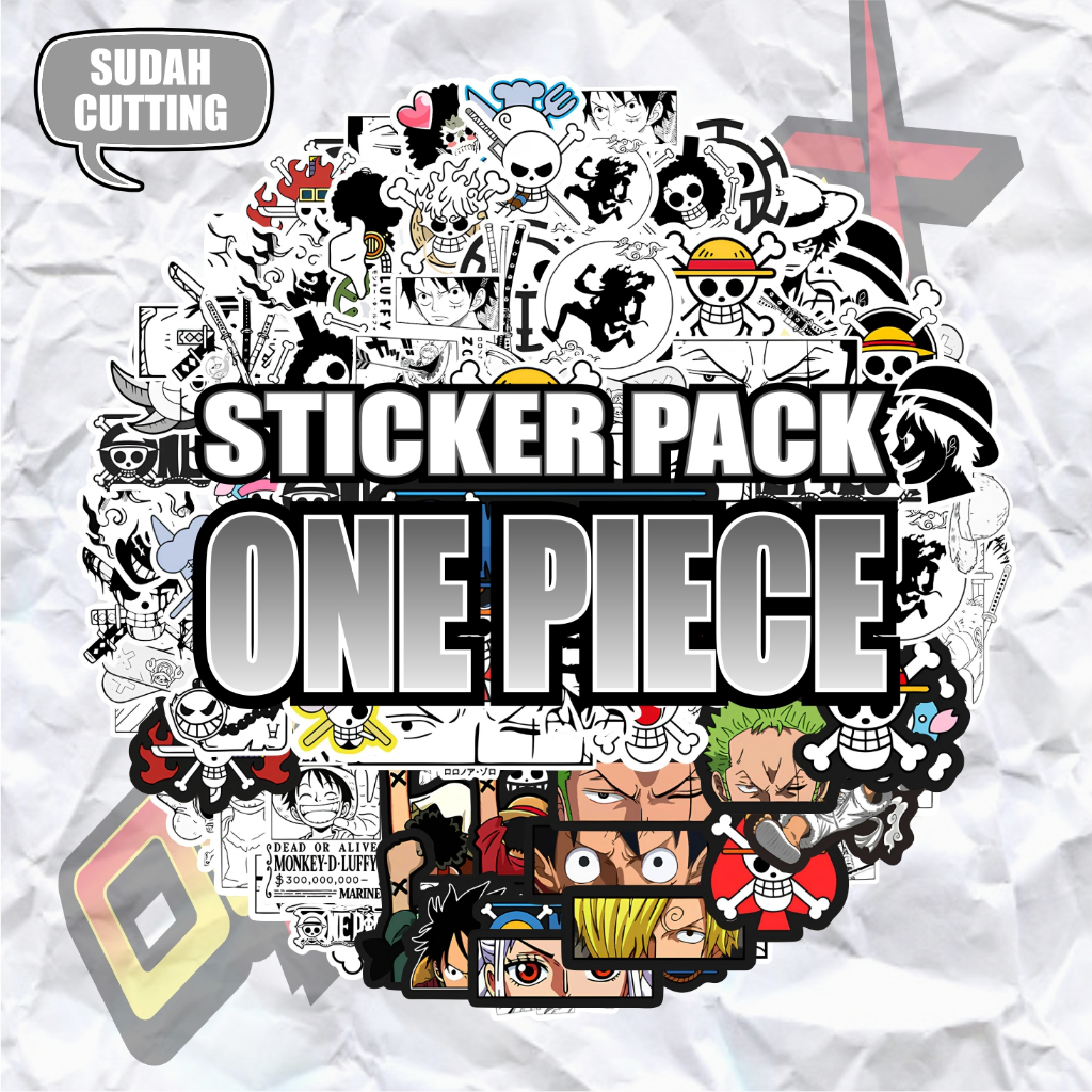 Sticker Pack Anime One Piece Kekinian Vinyl Anti Air | Cocok untuk Helm, Laptop, Motor