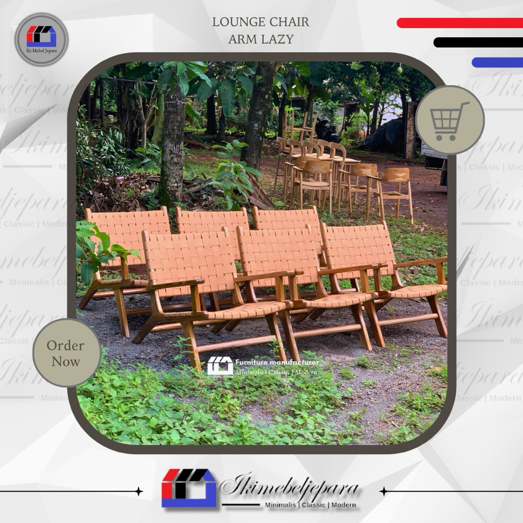 kursi malas nyaman kulit kursi teras kursi tamu minimalis kursi kayu jati