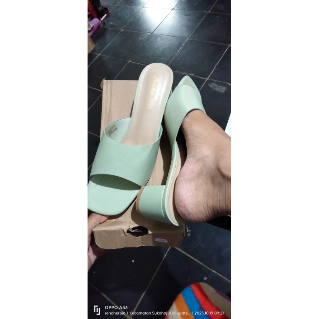 sandal heels wanita bata hak tahu sz 41 sage