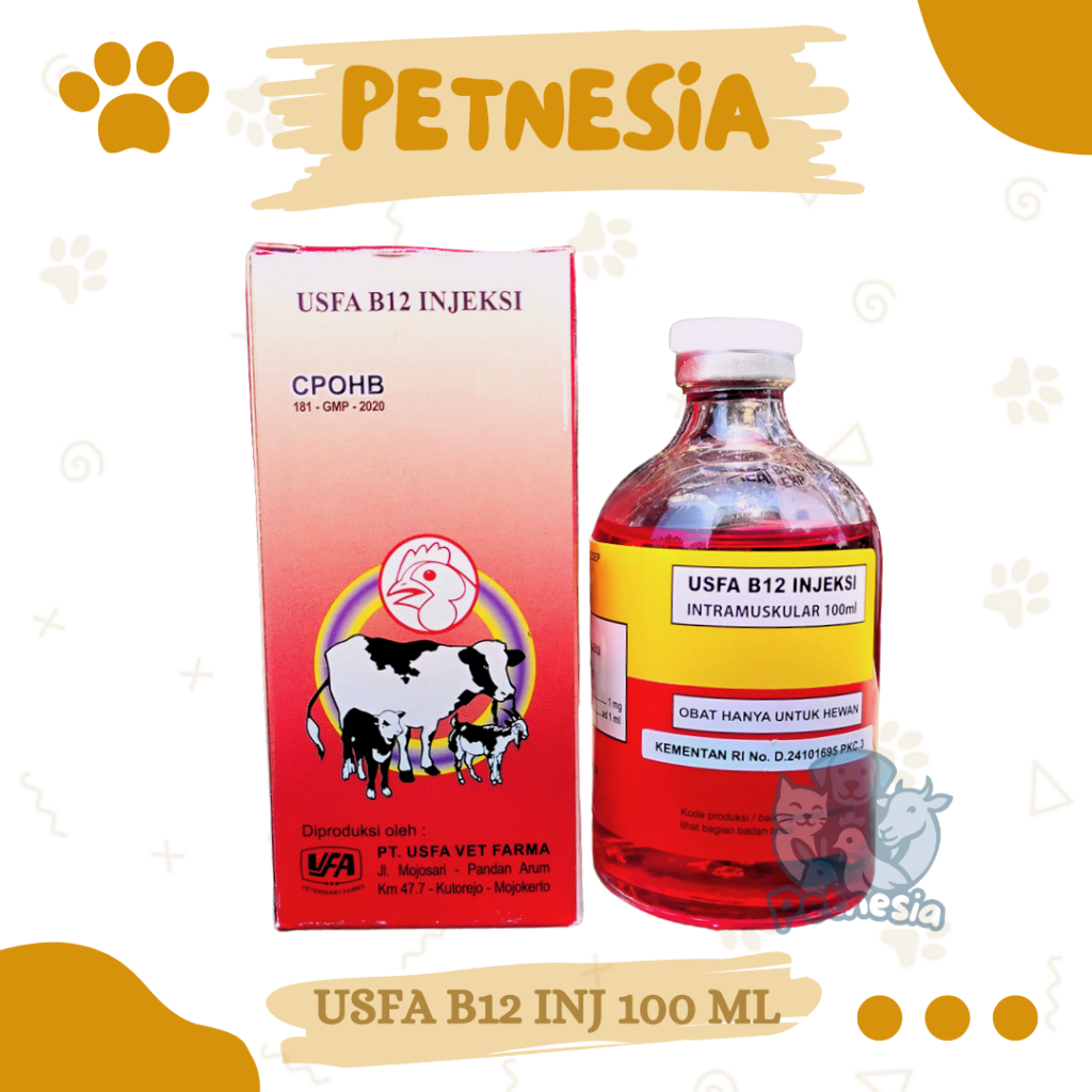 USFA B12 INJ 100 ML - Vitamin B12 Kambing Ayam Sapi