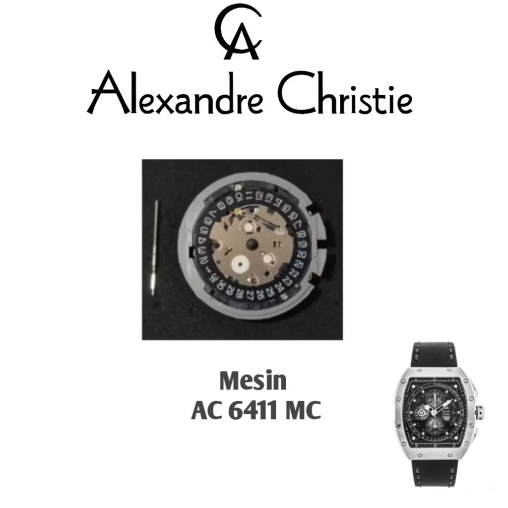Mesin Original untuk Jam Tangan Alexandre Christie Type AC 6411 MC