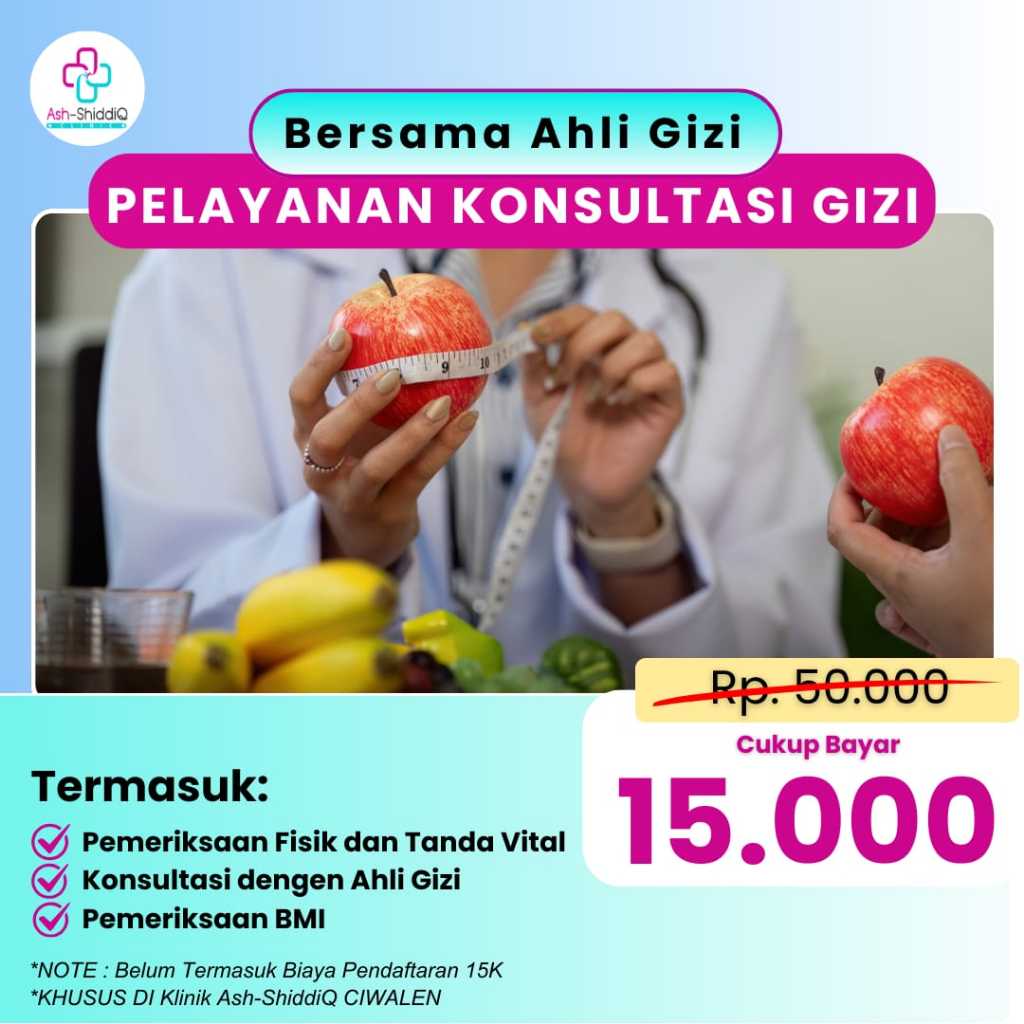 KONSULTASI AHLI GIZI PROMO  - Pemeriksaan Kesehatan + Konsultasi dengan Ahli Gizi