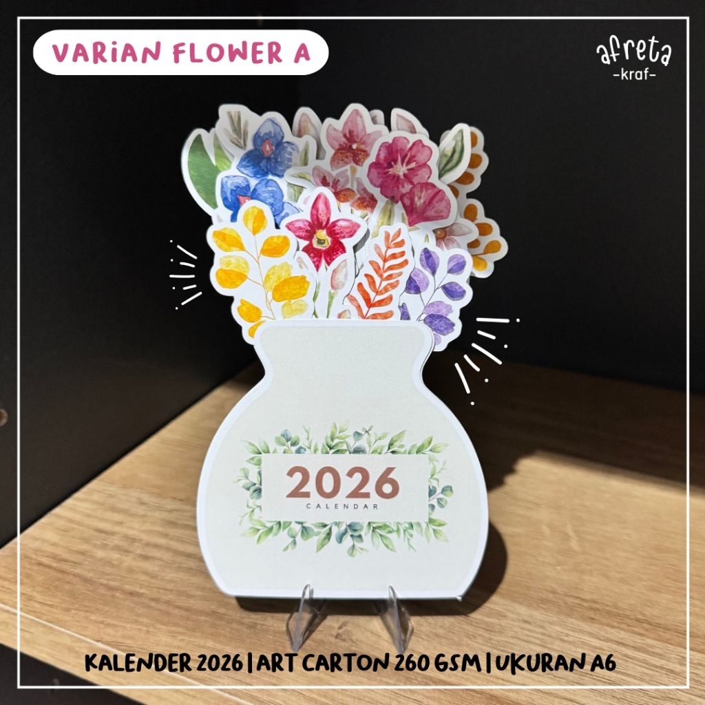 2026 CALENDAR FLOWER / KALENDER 2026 AESTHETIC / DESK CALENDAR / KALENDER MEJA / KALENDER 2026