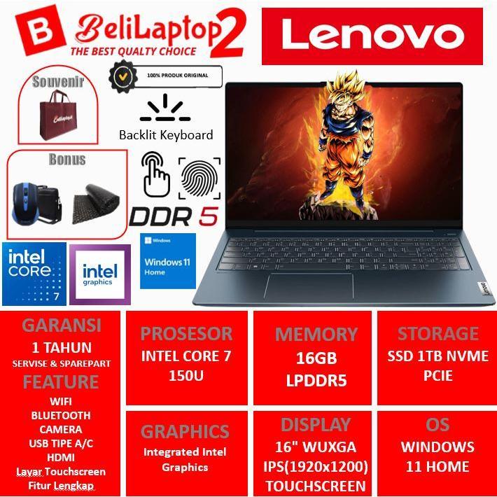 Laptop Lenovo Ideapad Slim 5i IRU9 INTEL CORE 7 150U RAM 16GB DDR5 16"WUXGA TOUCHSCREEN