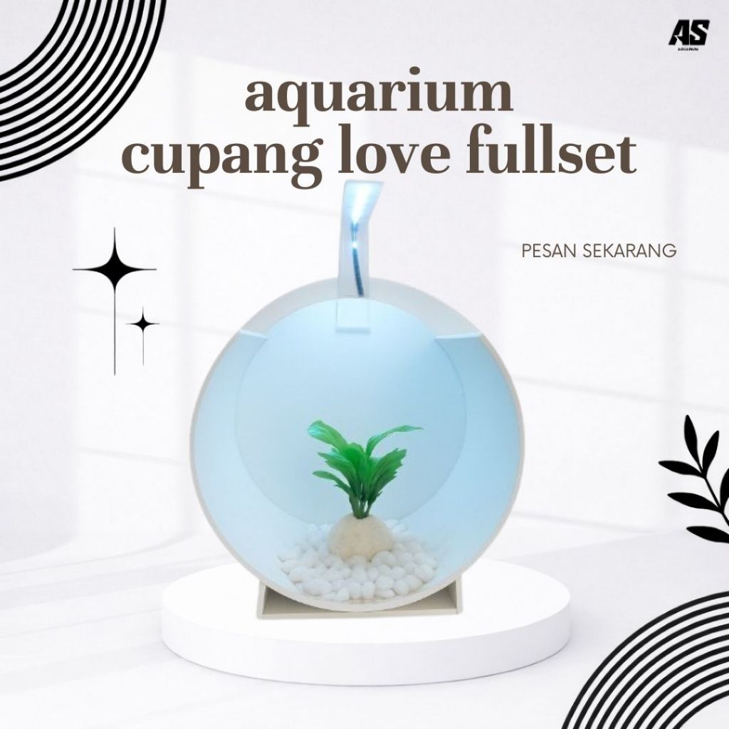 Aquarium Bulat Mini Estetik