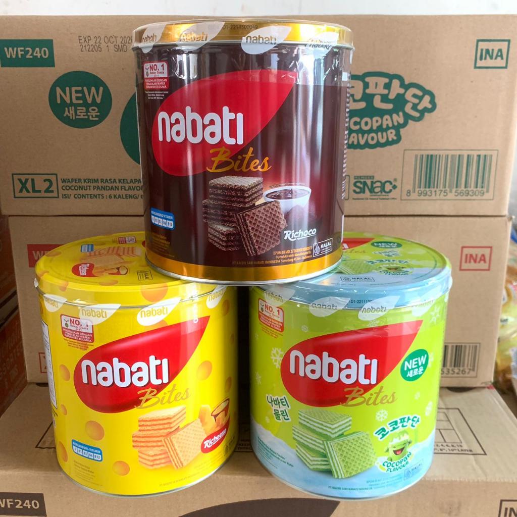 NABATI WAFER BITES KALENG 240 GRAM - Nabati Richeese/Nabati Kaleng/Nabati Wafer Bites/Nabati Keju/Na