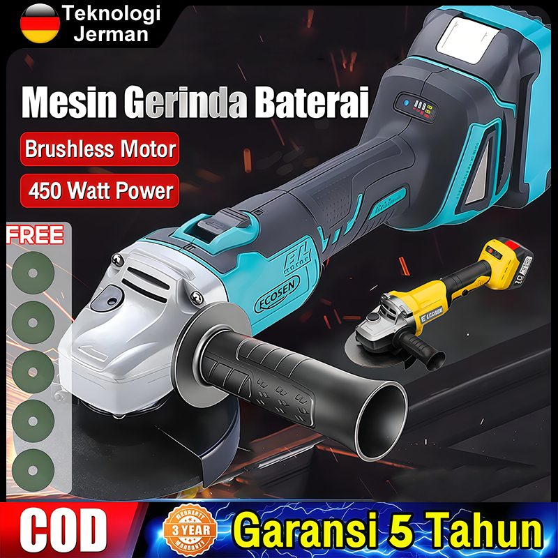 ECOSEN Penggiling Sudut Lithium 399VF Batang Baja Pemotong Tanpa Kabel yang Kuat gerinda listrik  ge