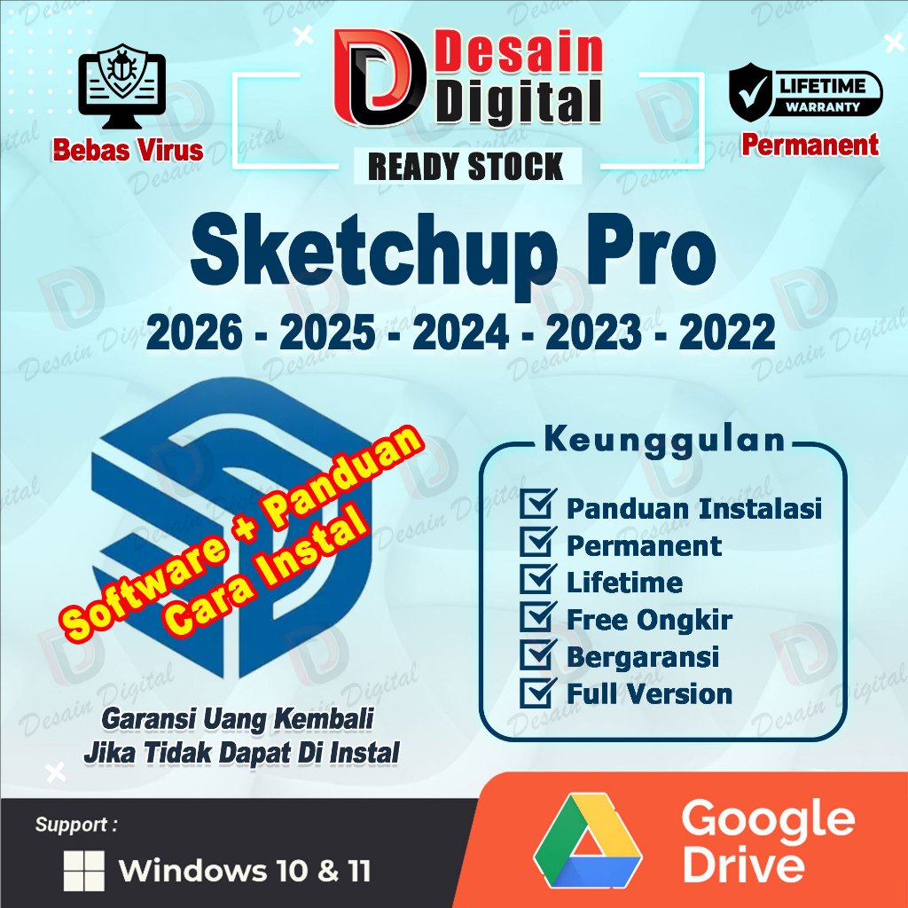 Sketchup Pro 2026 + Vray + Enscape Full Version Original Lifetime + Panduan Instalasi